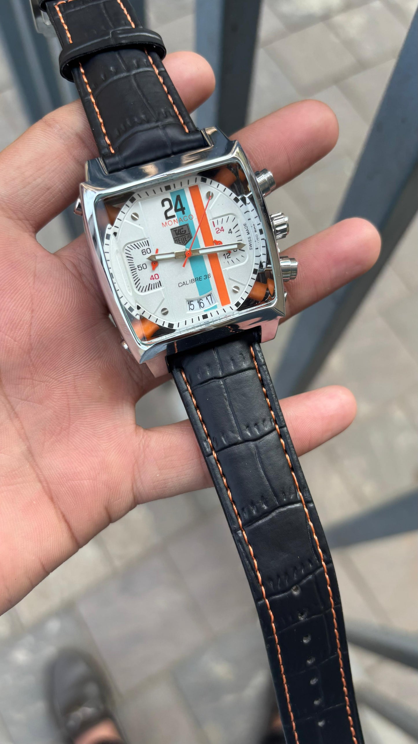 Tag Heuer Monaco White Dial Leather Belt Men's Watch