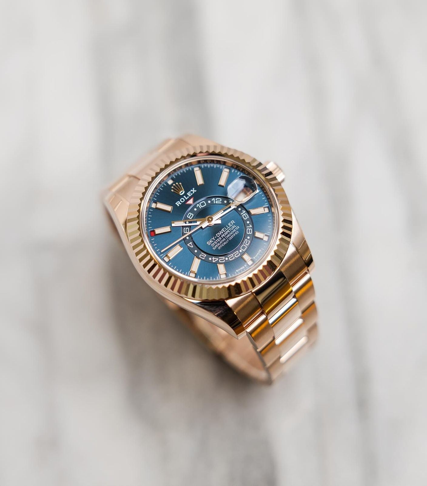 Ro-l-ex Modernistic Automatic Blue Dial Metal Belt Men's Watch