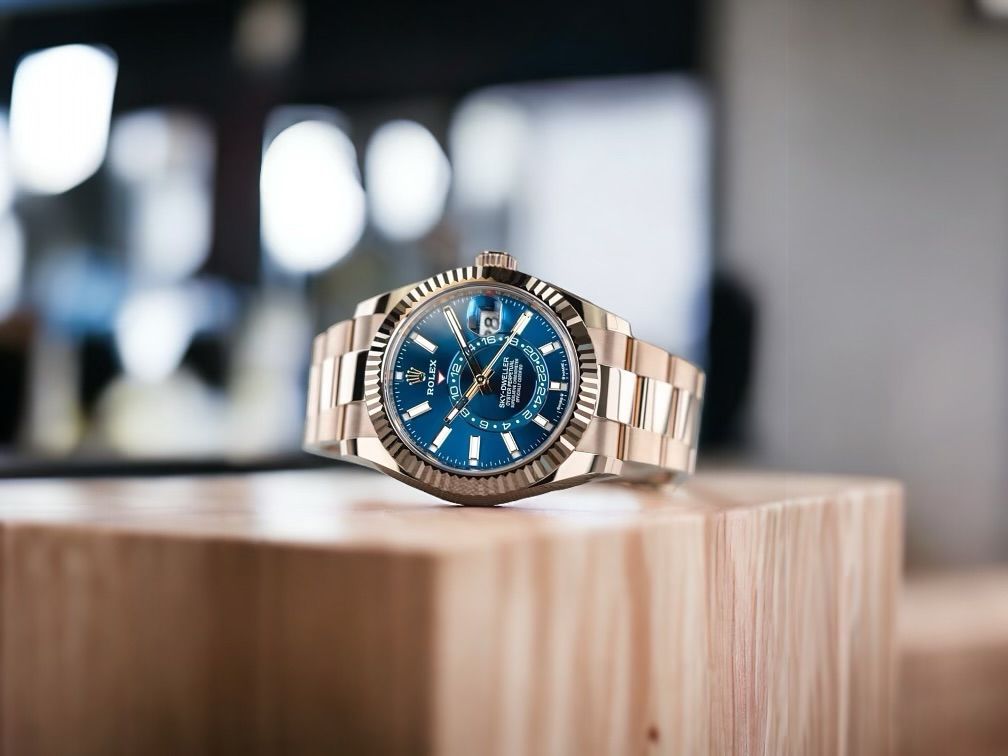 Ro-l-ex Modernistic Automatic Blue Dial Metal Belt Men's Watch