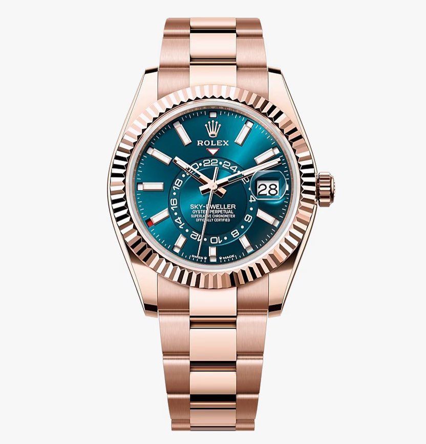 Ro-l-ex Modernistic Automatic Blue Dial Metal Belt Men's Watch