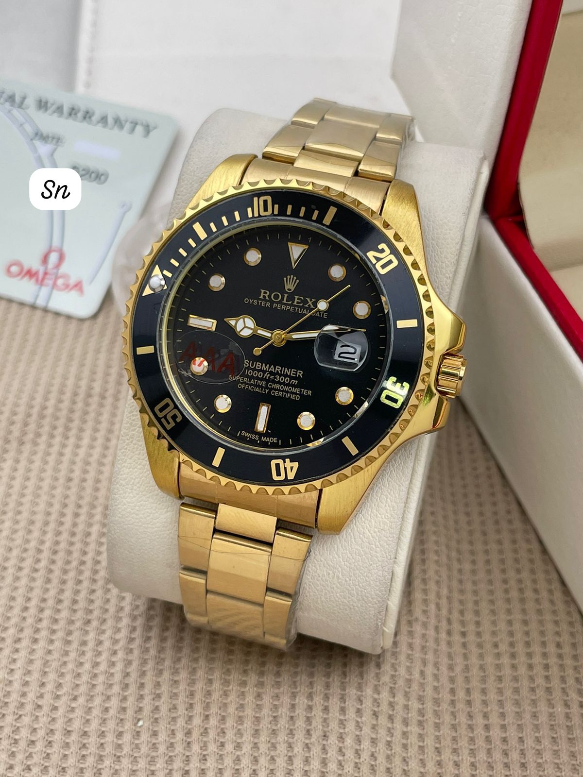 Ro-l-ex Submariner Quartz Black Dial Watch For Him