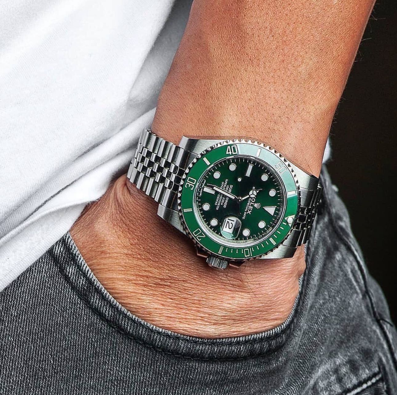 Ro-l-ex Submarine Automatic Green Dial Men's Watch