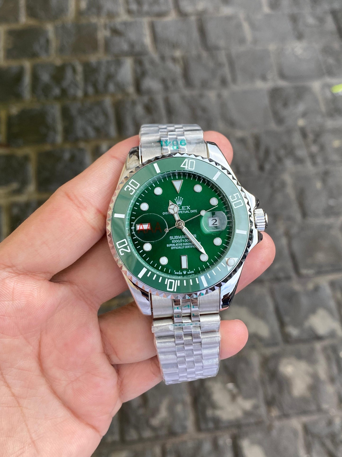 Ro-l-ex Submarine Automatic Green Dial Men's Watch