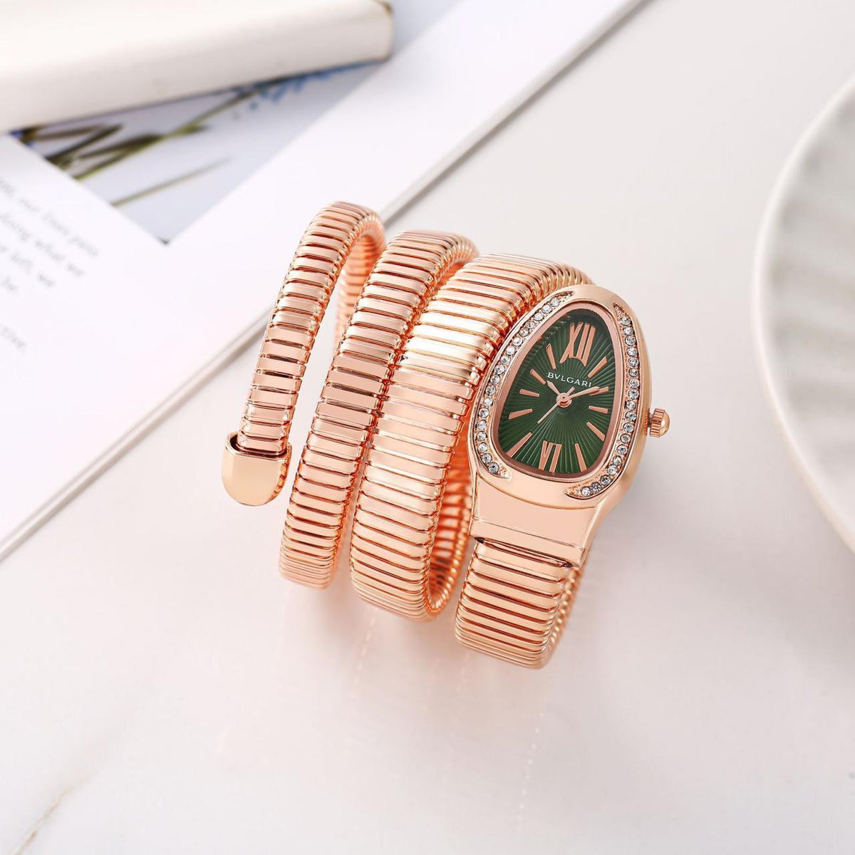 Bvlgari Serpenti Tubogas luxury Rose gold watch