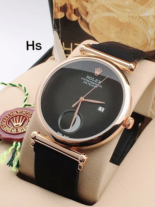 Ro lex Chand Black Dial Analog Men's Watch