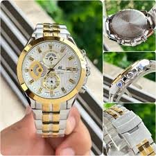 Casio Edifice Men Silver Analogue DualTone Watches (ED426) EF-556SG-7AVDF