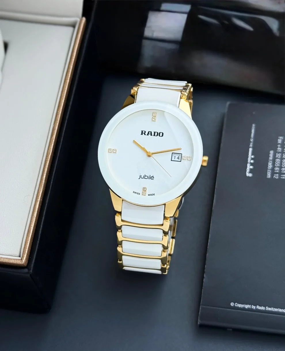 RADO Jublie Ceramic Luxury Centrix white Gold Best Looking Men's Watch