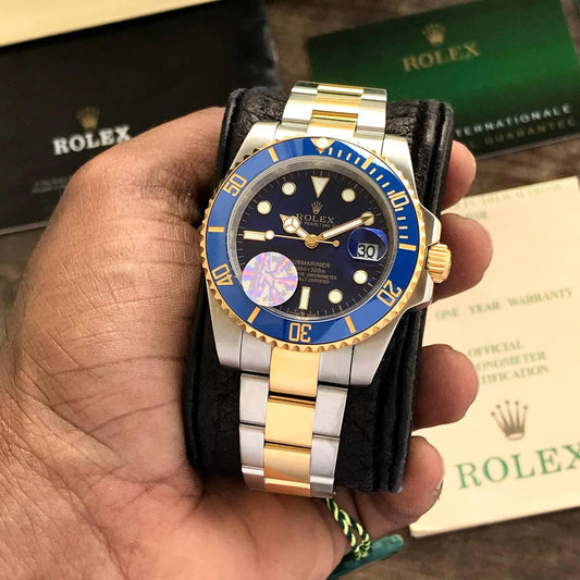 Rolex Submariner Analog Blue Dial Round Men's Watch