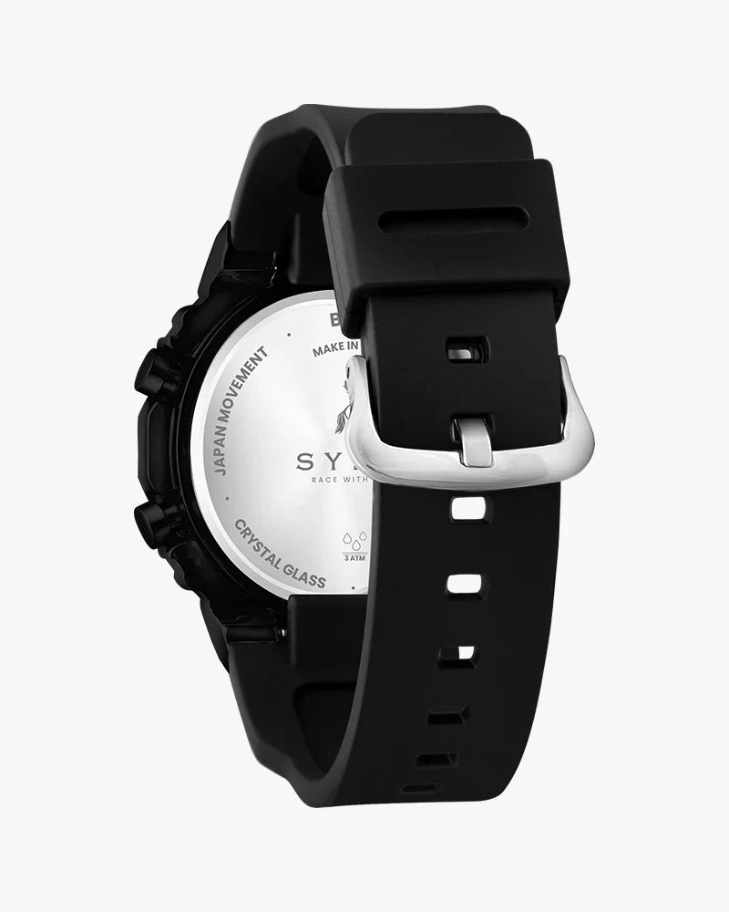 Bolt Black Sylvi Analog Digital Time Synchronize Sports Men's Watch