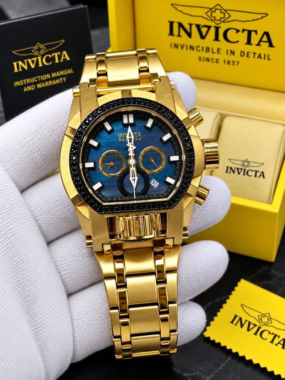Invicta Reserve Gladiator Blue Diamond Mens Watch