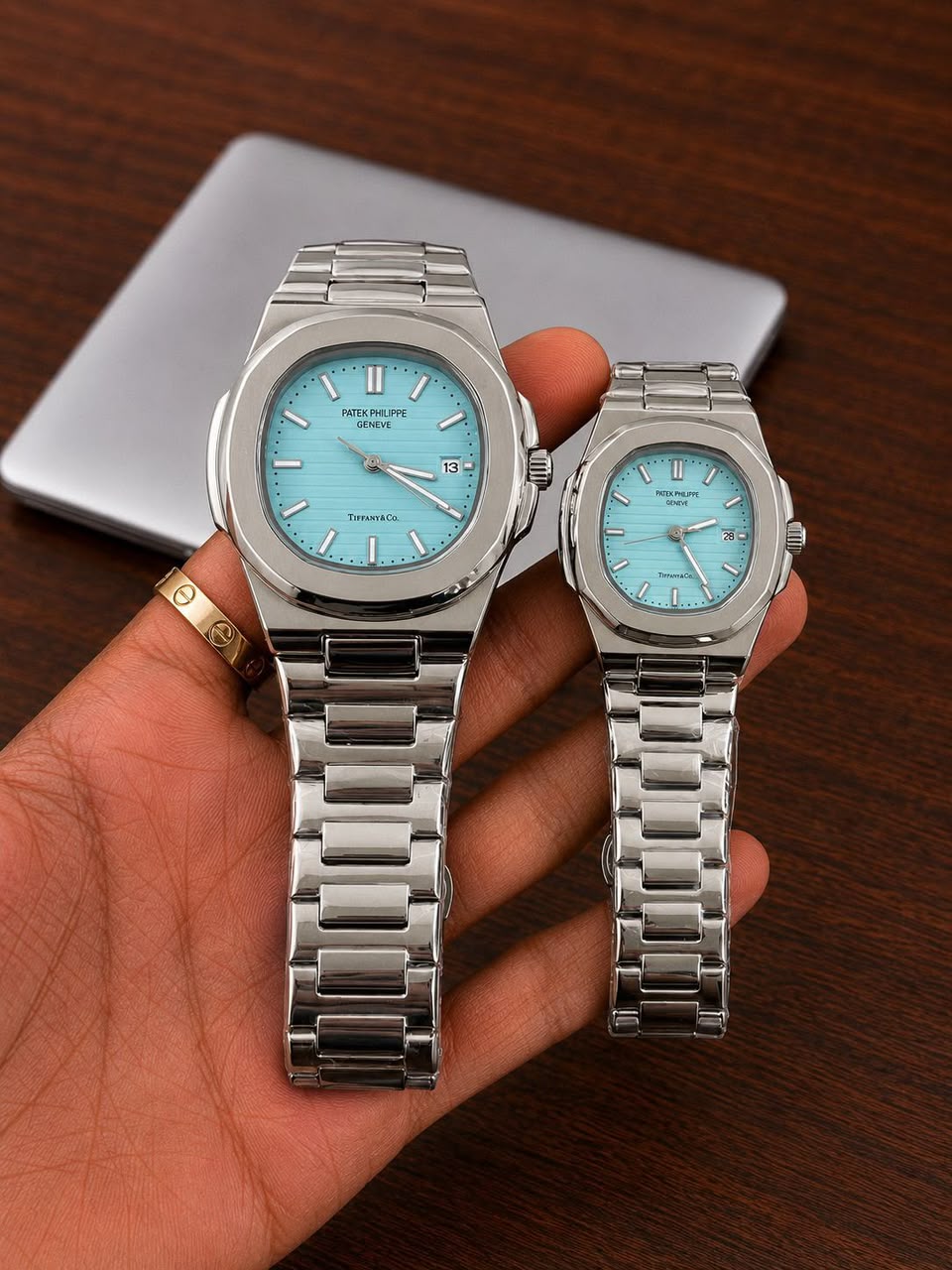 Patek Philippe Nautilus luxury Silver couple's watch