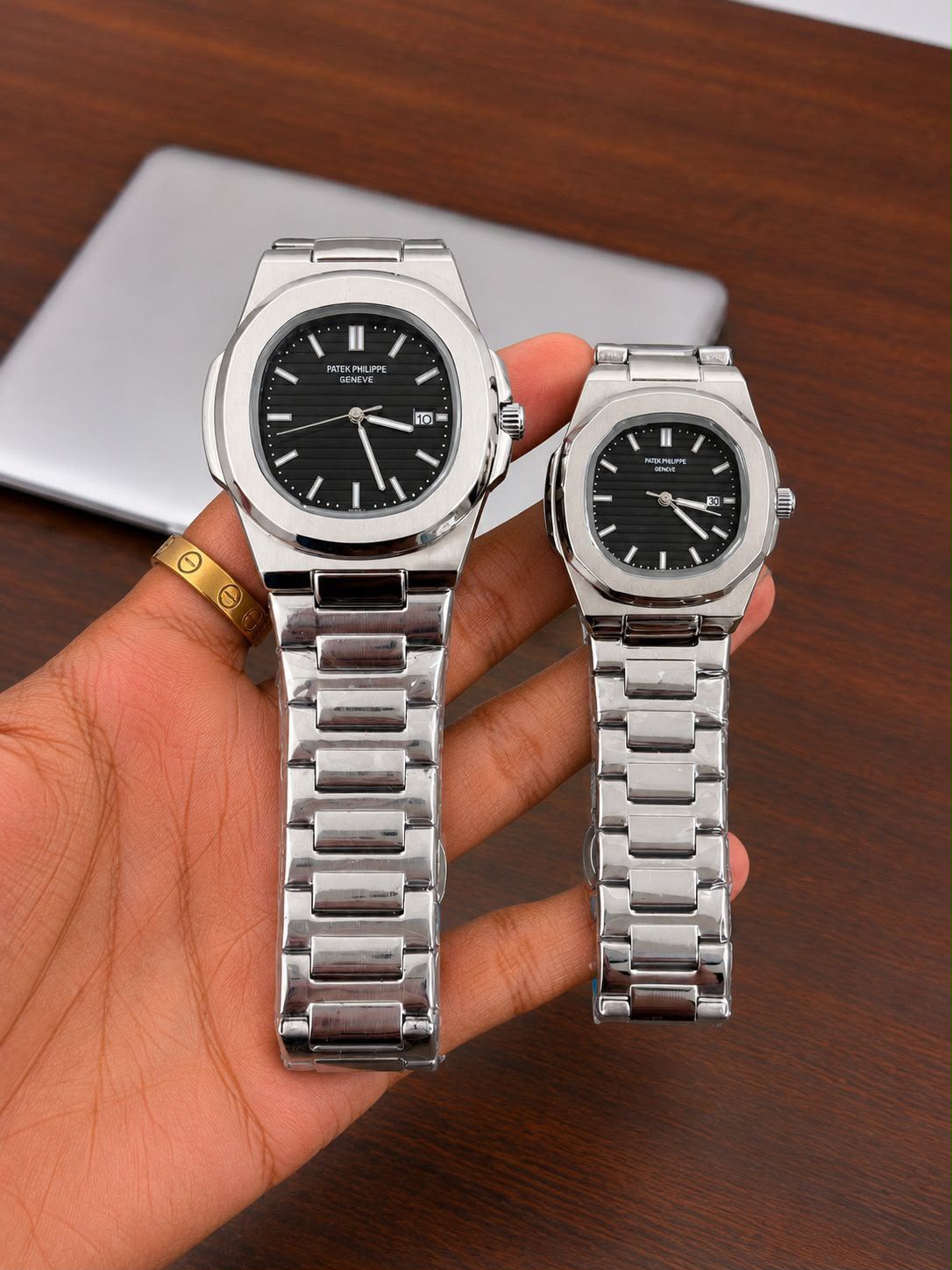 Patek Philippe Nautilus luxury Silver couple's watch