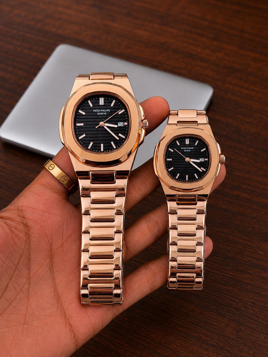 Patek Philippe Nautilus luxury Rose gold couple's watch