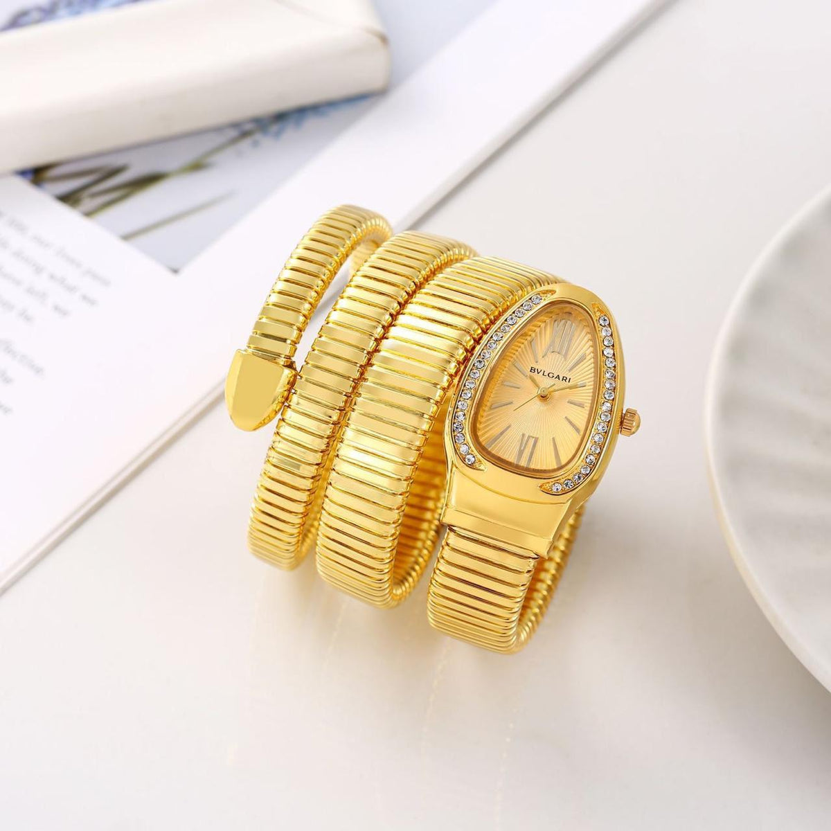 Bvlgari Serpenti Tubogas luxury Full Gold watch