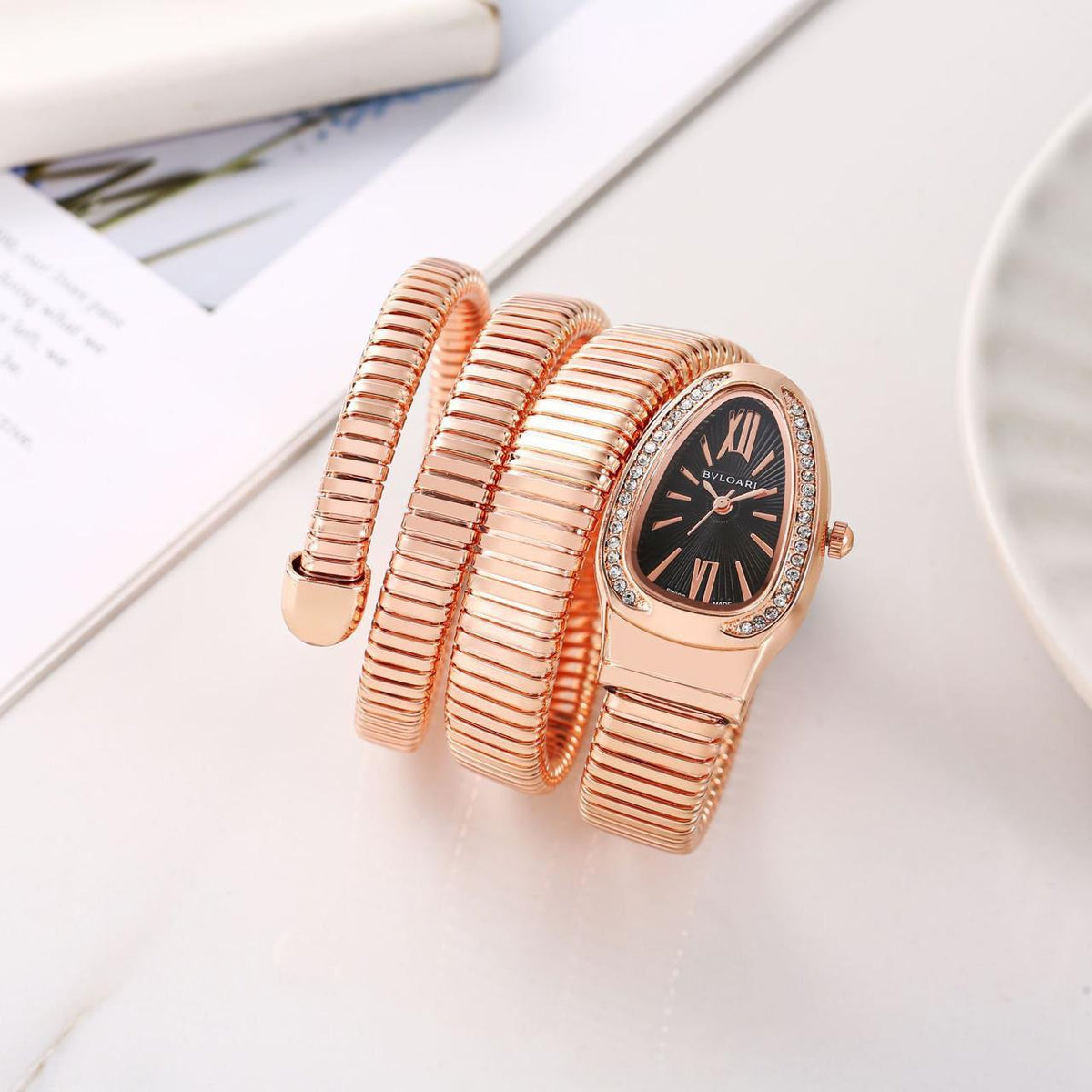 Bvlgari Serpenti Tubogas luxury Rose gold watch