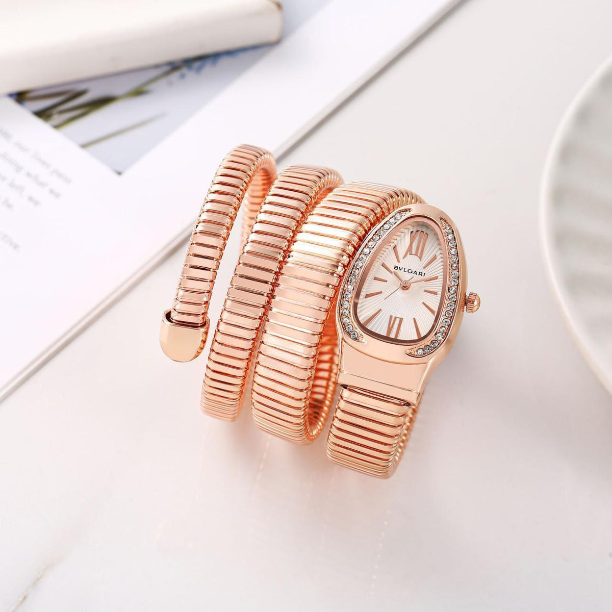 Bvlgari Serpenti Tubogas luxury Rose gold watch