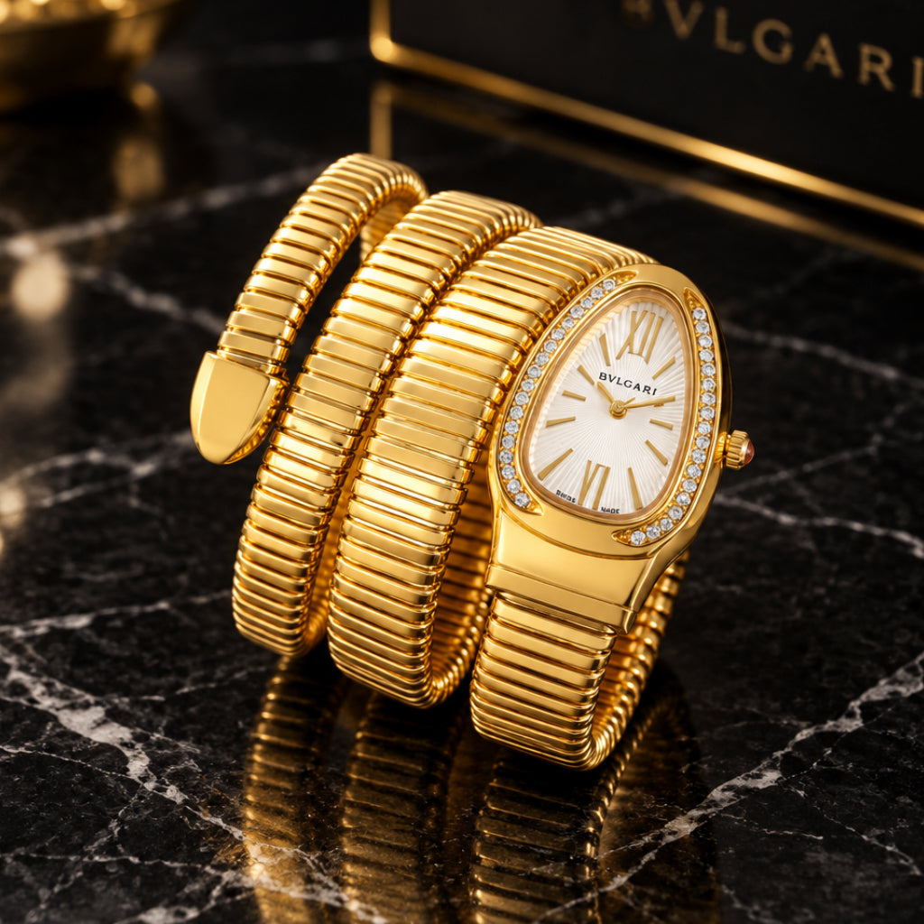 Bvlgari Serpenti Tubogas luxury Full Gold watch