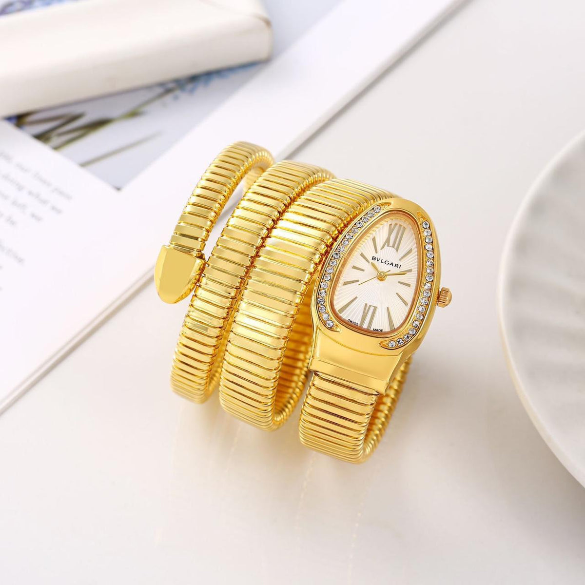 Bvlgari Serpenti Tubogas luxury Full Gold watch