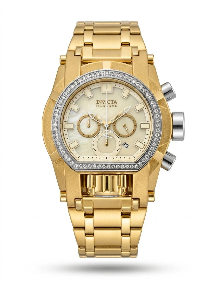 Invicta Reserve Gladiator Gold-whIte Diamond Mens Watch