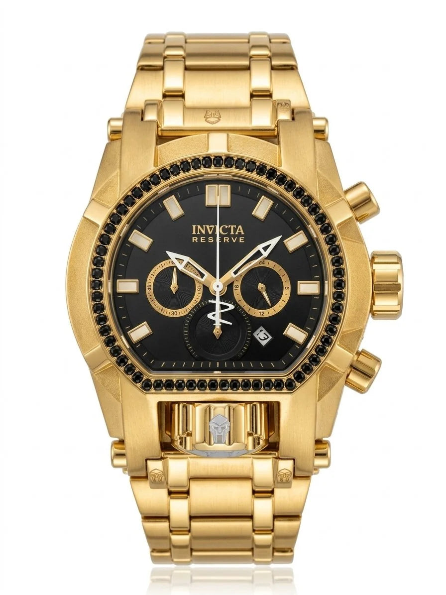 Invicta Reserve Gladiator Gold-Black Diamond Mens Watch