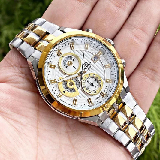Casio Edifice Men Silver Analogue DualTone Watches (ED426) EF-556SG-7AVDF