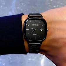 Casio Vintage Black Dial Unisex LTP-E117D Analog Stainless Steel -Black