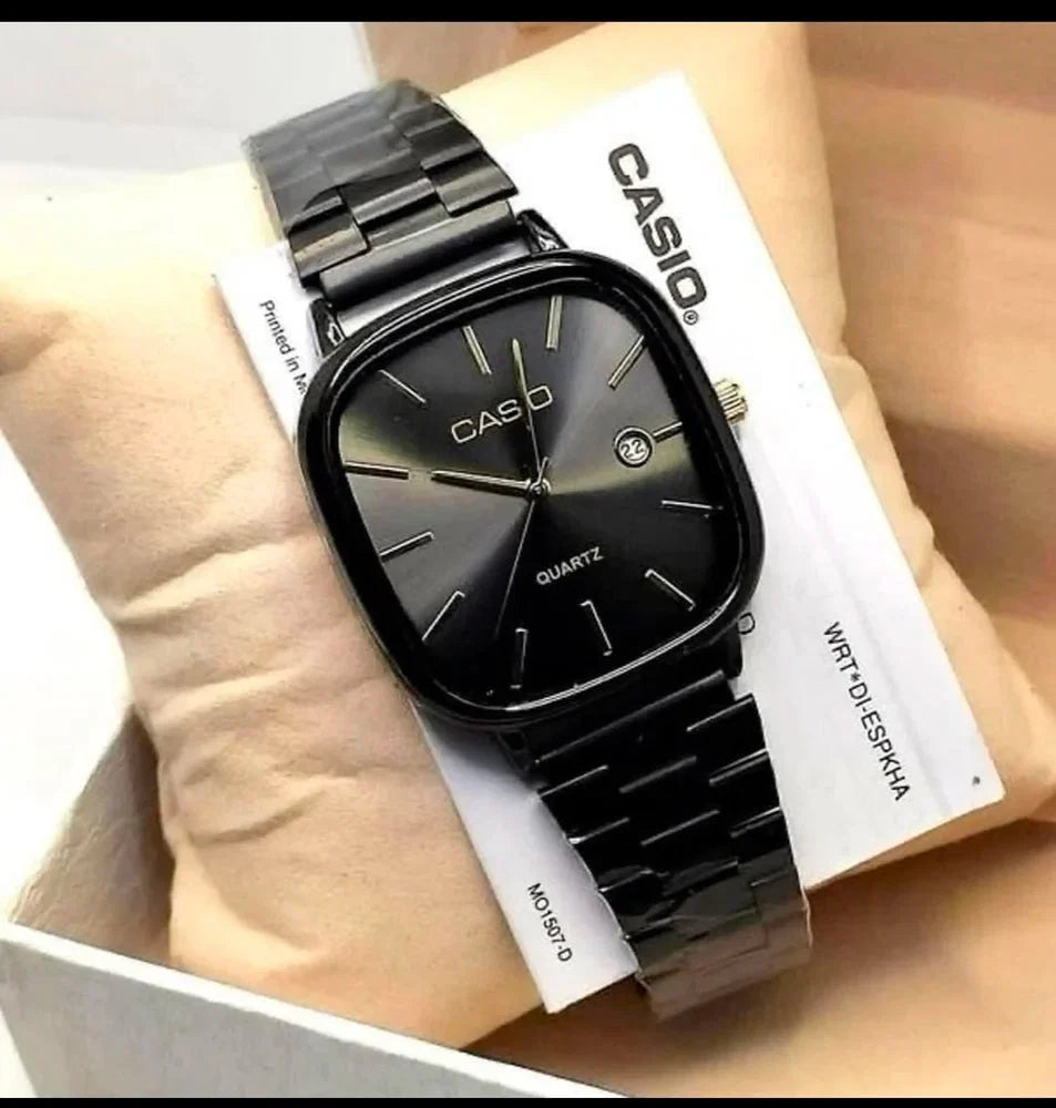 Casio Vintage Black Dial Unisex LTP-E117D Analog Stainless Steel -Black